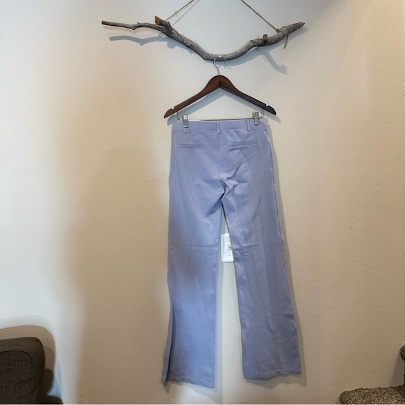 Betabrand Straight Leg Pull-On Yoga Dress Pants in Baby Blue - Picture 6 of 9
